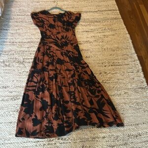 Brown and black floral dress